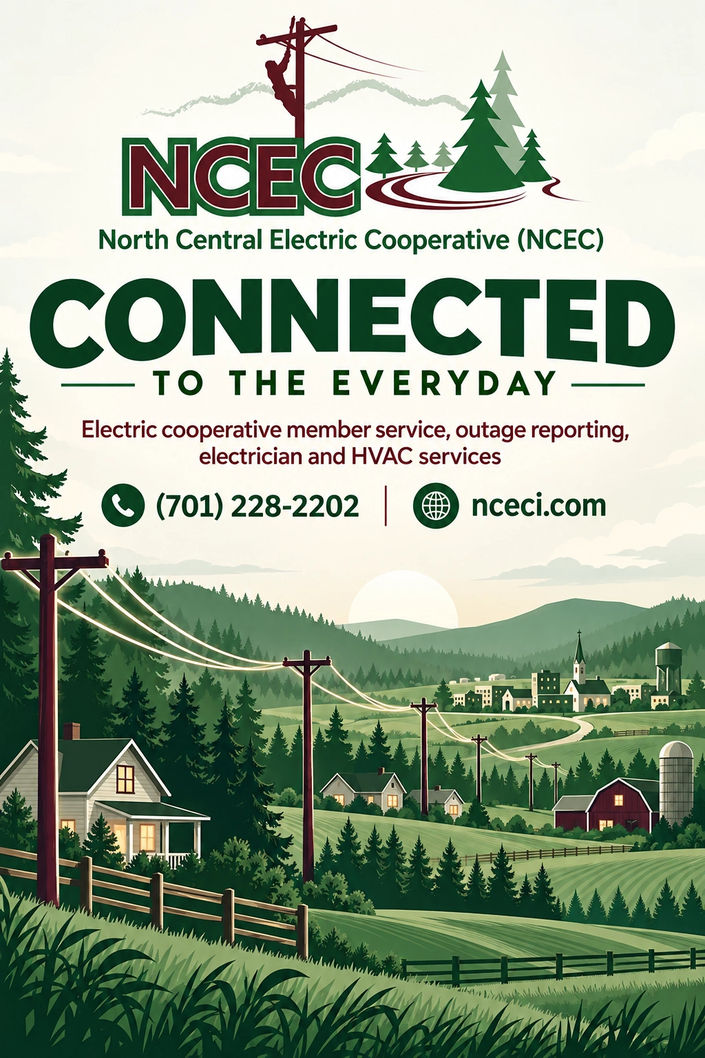 North Central Electric Cooperative (NCEC) creative portrait advertisement