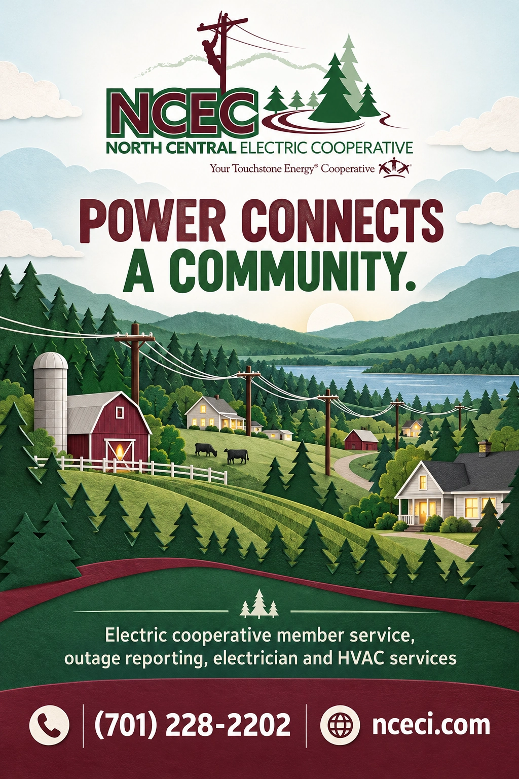 North Central Electric Cooperative (NCEC) brand-specific portrait advertisement 1