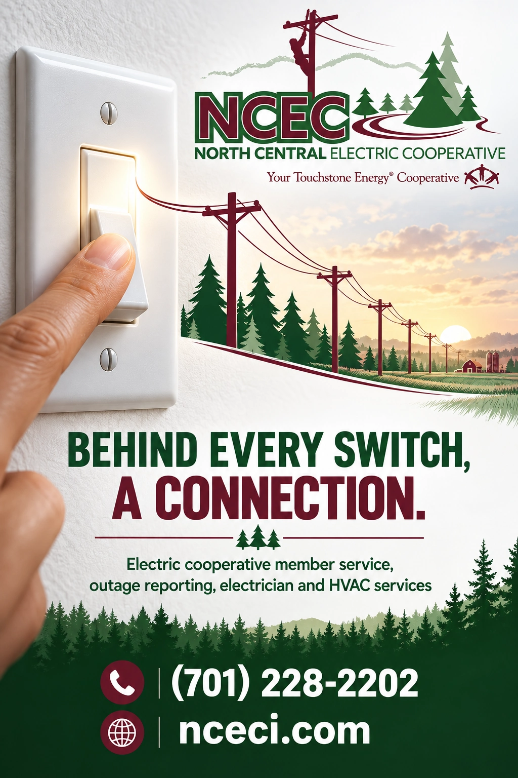 North Central Electric Cooperative (NCEC) brand-specific portrait advertisement 2