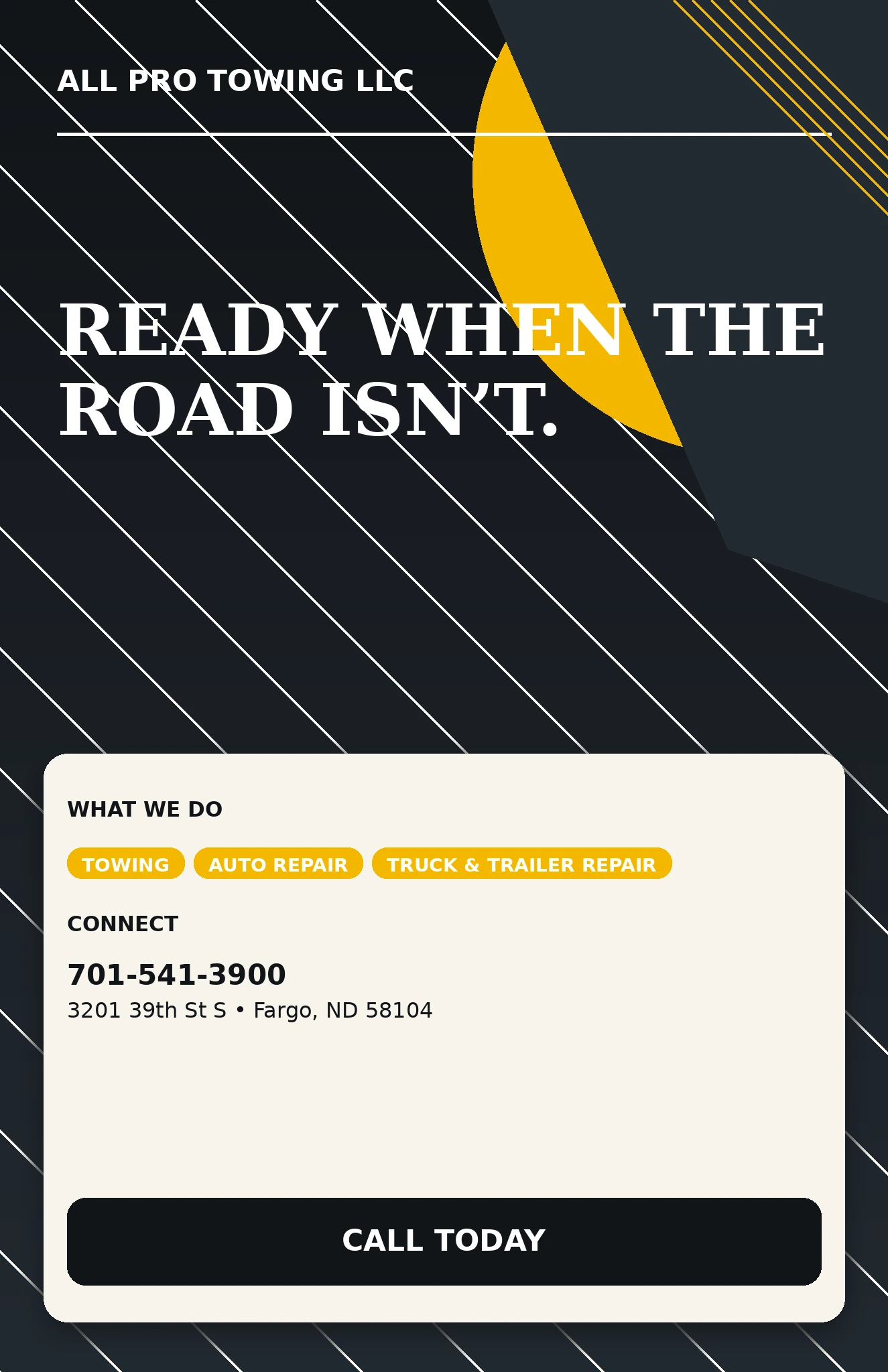All Pro Towing LLC advertisement